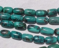 Teal Blue Turquoise Barrels, 13x8mm