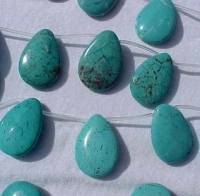Magnesite Turquoise Teardrop Pendant, 30x20mm