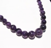 Dark Purple Amethyst Polished Rounds, Graduated 6-16mm