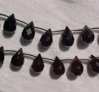 Black Coffee Onyx Teardrop Briolette, 10x7mm, 40pcs