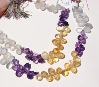 Chalcedony/Amethyst/Citrine Briolettes