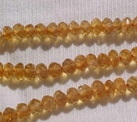 Dark Golden Citrine Faceted Rondels, 3-3.5mm