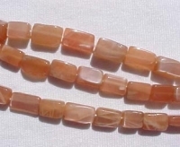 Peach Moonstone Bricks, 13x7mm