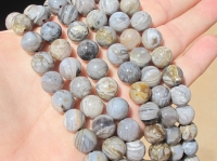 Silverleaf Jasper Polished Rounds, 10mm