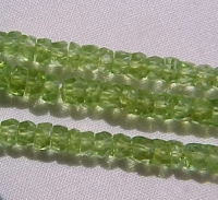 Peridot Faceted Heshi, 3.5/4.5mm