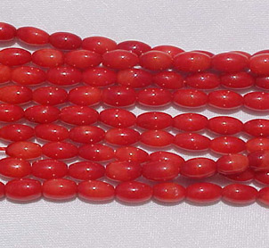 Red Coral Rice, 3x6mm
