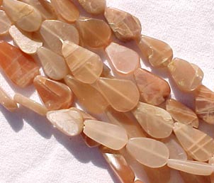 Peach Moonstone Flat Pears Longdrill