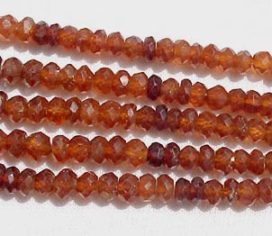 Hessonite Garnet Faceted Rondels, 5-5.5mm