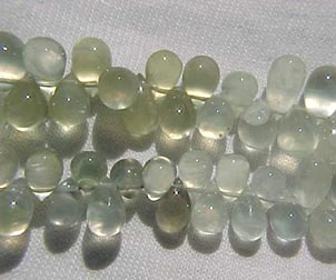 Prehnite Polished Teardrop Briolettes, 7x5mm