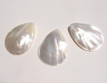 White MOP Teardrops, 35mm, each