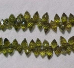 CZ Marquis Top Drill, 6x4mm, Peridot Green 