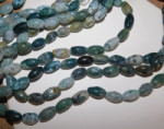 Green Moss Agate Irregular Barrels, 10x20mm