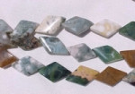 Ocean Jasper Lozenge Diagonal Drill, 18x10mm