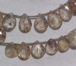 Copper Rutilated Quartz Briolettes, 14x10mm