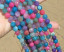 Snowflake Agate Faceted Rounds, Bubble Gum Mix, 8m...