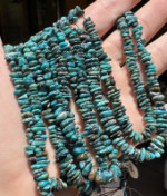 Tumbled Chip Nuggets, Dark Kingman Blue Turquoise, 4-6mm