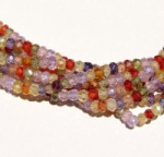 CZ Mix Color Faceted Rondels, 3.5-4mm