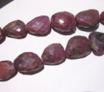 Natural Ruby Faceted Nuggets, 16x22mm