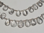 Black Rutilated Quartz Flat Teardrop Briolettes, 12-13mm