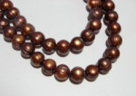 Coppered Sable Pearls, 10-11mm potato