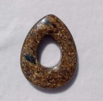 Bronzite Teardrop Donut, 25x18mm