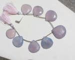 Periwinkle Blue Chalcedony Faceted Briolettes, Graduated 32mm