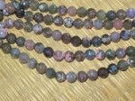 Snowflake Agate Faceted Rounds, Dusty Sage Rose, 10mm
