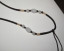 Silk Wrapped Cord Necklace, Dark Brown w/White Jad...