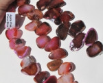 Top Drilled Fuschia Beige Agate Freeform Slices, 28-32mm