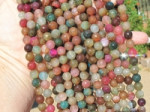 Snowflake Agate Faceted Rounds, Heathered Royal Tones, 8mm