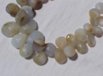 Natural Blue Chalcedony Faceted Briolettes, Graduated 10-15mm