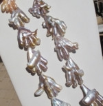 "Bird's Foot" Biwa Pearls, Cream- Lilac, each
