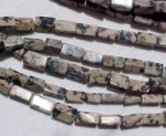 Mocha Dalmation Jasper Bricks, 8mm