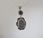 Druzy Silver Hematite Pendant, Sterling