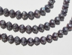 Crystal Studded Dark Lilac Pearls, 8mm, pack of 10