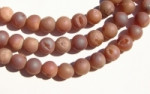 Matte Titanium Drusy Rose-Beige Agate Rounds, 10mm