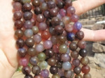 Crackle Agate Faceted Rounds, Brown Earth Tones, 10mm
