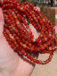 Red Orange Striped Carnelian Polished Rounds, 8mm